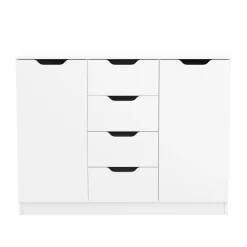 Kommode SENA 4 Schubladen 2 Türen 122 x 92 cm weiss