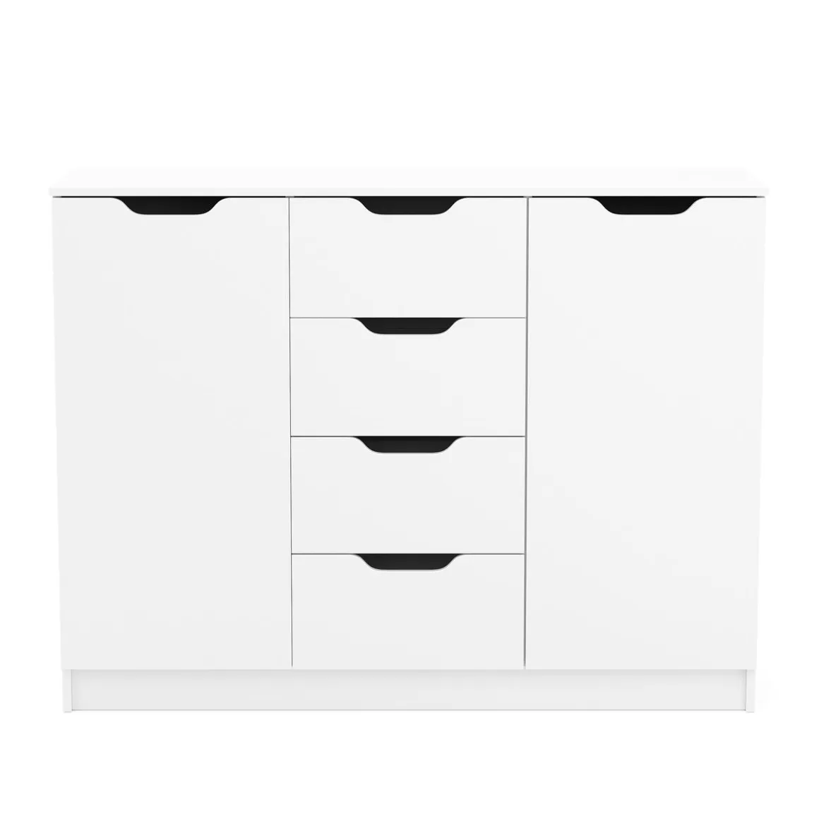 Kommode SENA 4 Schubladen 2 Türen 122 x 92 cm weiss
