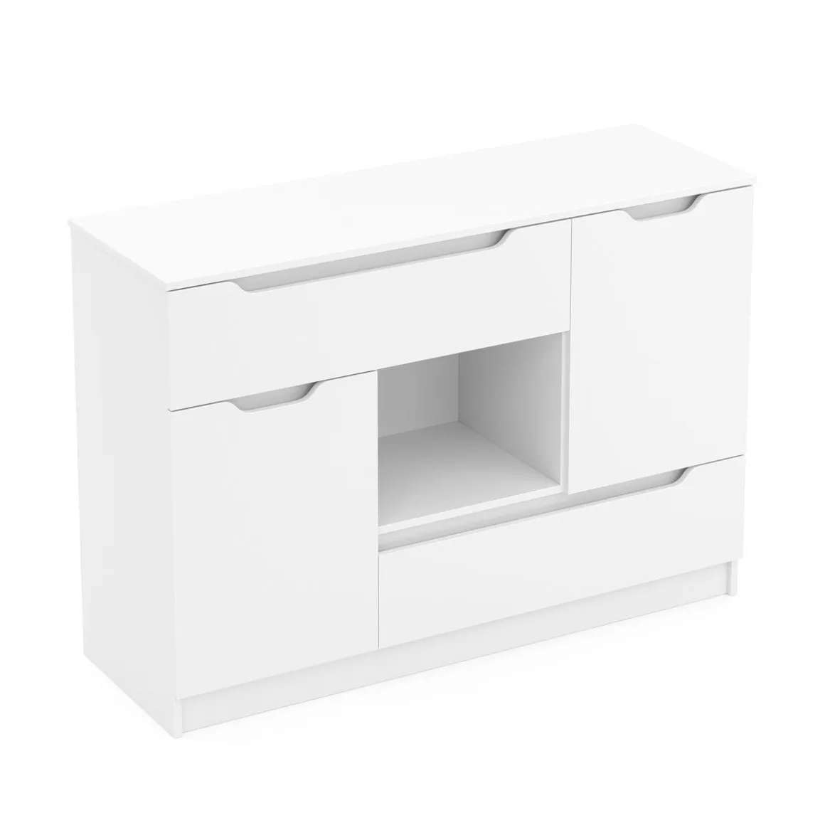 Kommode SENA 2 Schubladen 2 Türen 120 x 84 cm weiss