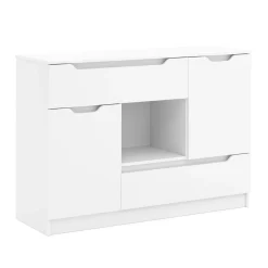 Kommode SENA 2 Schubladen 2 Türen 120 x 84 cm weiss