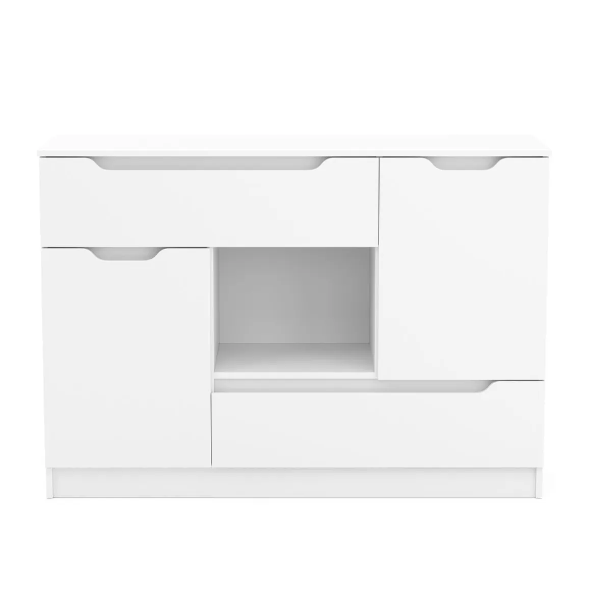 Kommode SENA 2 Schubladen 2 Türen 120 x 84 cm weiss