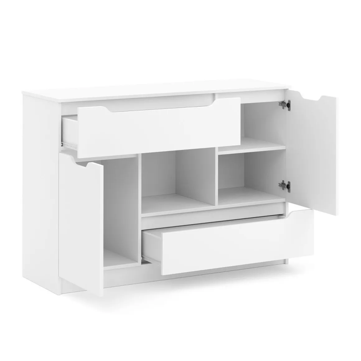 Kommode SENA 2 Schubladen 2 Türen 120 x 84 cm weiss