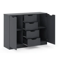 Kommode SENA 4 Schubladen 2 Türen 122 x 92 cm anthrazit | GONSER.CH