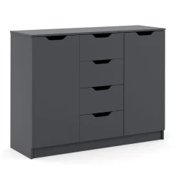Kommode SENA 4 Schubladen 2 Türen 122 x 92 cm anthrazit | GONSER.CH