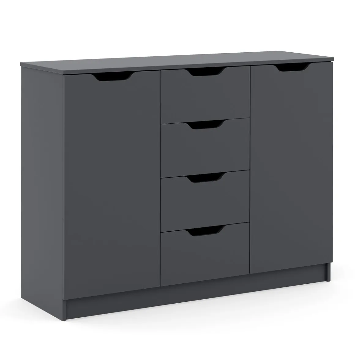 Kommode SENA 4 Schubladen 2 Türen 122 x 92 cm anthrazit | GONSER.CH