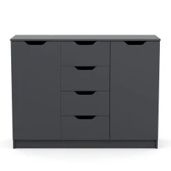 Kommode SENA 4 Schubladen 2 Türen 122 x 92 cm anthrazit | GONSER.CH