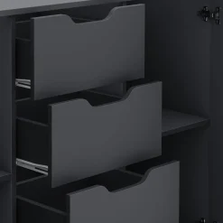 Kommode SENA 4 Schubladen 2 Türen 122 x 92 cm anthrazit | GONSER.CH