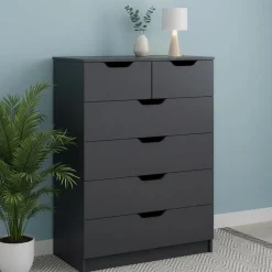 Kommode SENA 6 Schubladen 82 x 113 cm anthrazit