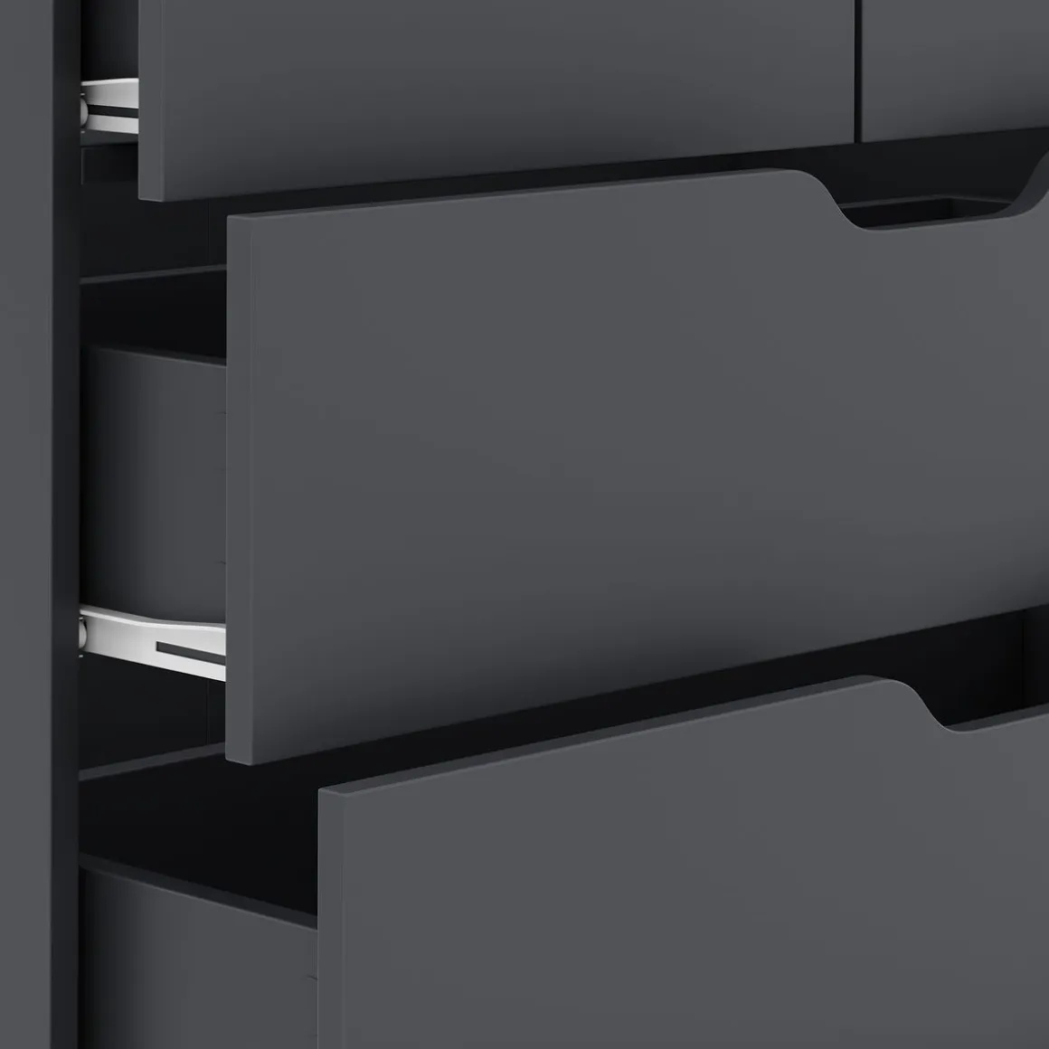 Kommode SENA 6 Schubladen 82 x 113 cm anthrazit