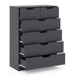 Kommode SENA 6 Schubladen 82 x 113 cm anthrazit