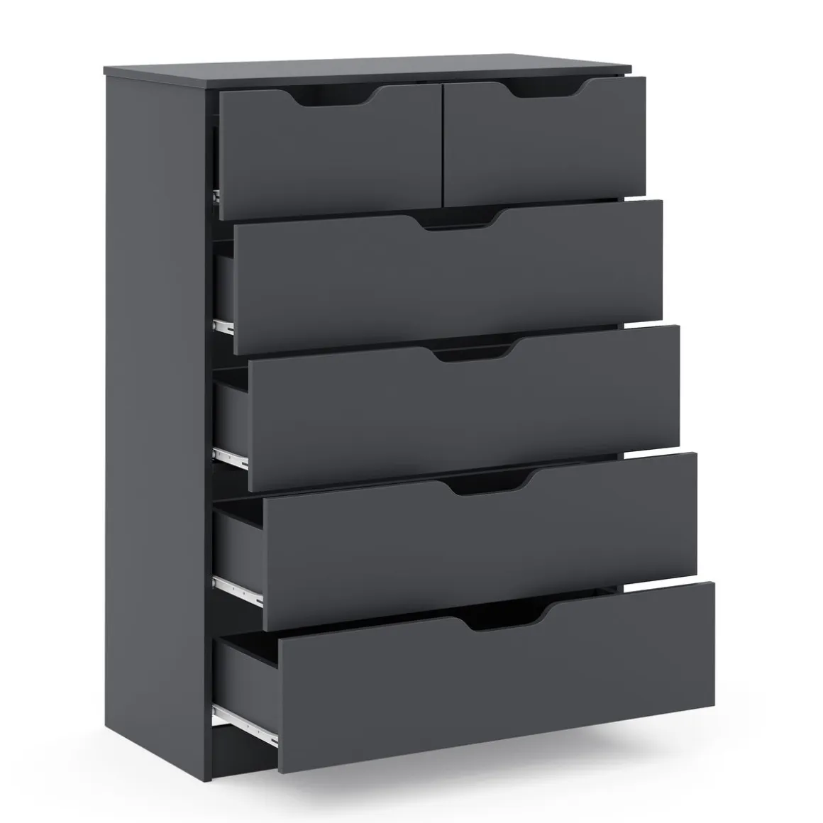 Kommode SENA 6 Schubladen 82 x 113 cm anthrazit