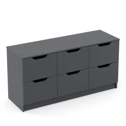 Kommode SENA 6 Schubladen 122 x 61 cm anthrazit