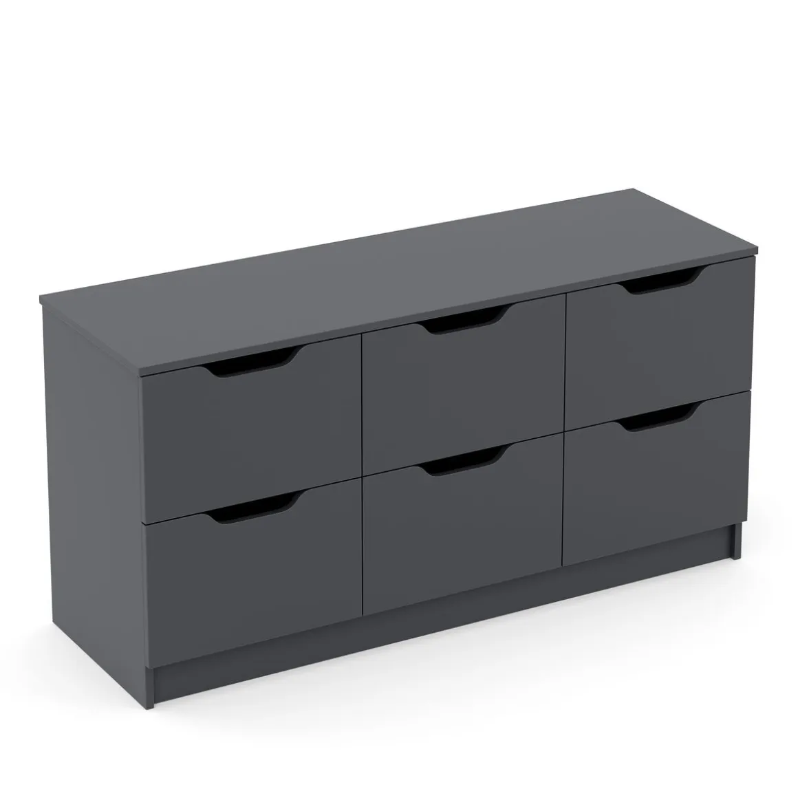 Kommode SENA 6 Schubladen 122 x 61 cm anthrazit
