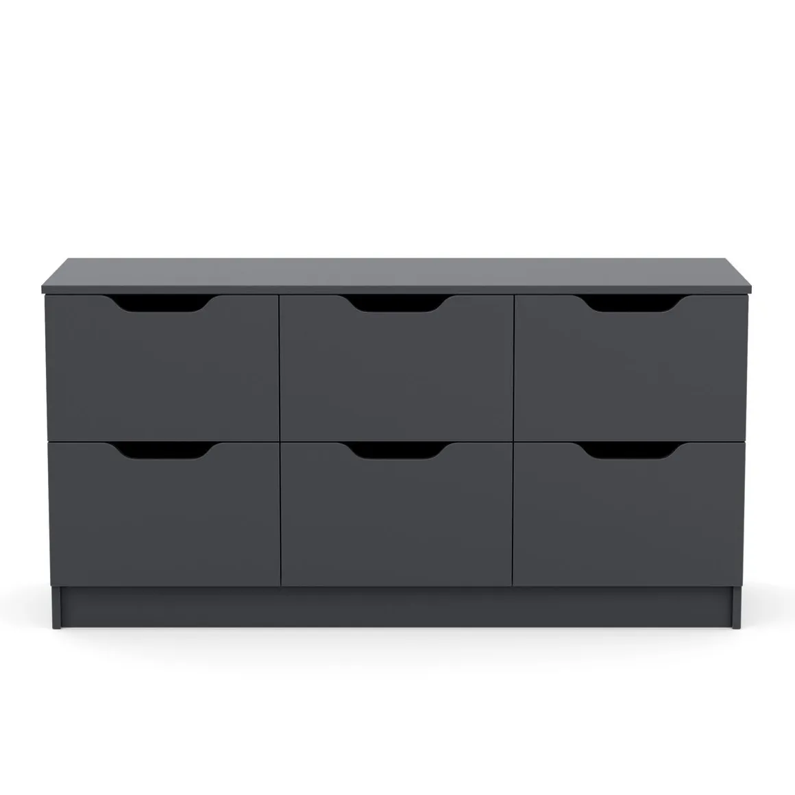 Kommode SENA 6 Schubladen 122 x 61 cm anthrazit