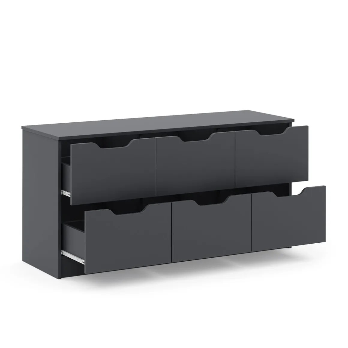 Kommode SENA 6 Schubladen 122 x 61 cm anthrazit