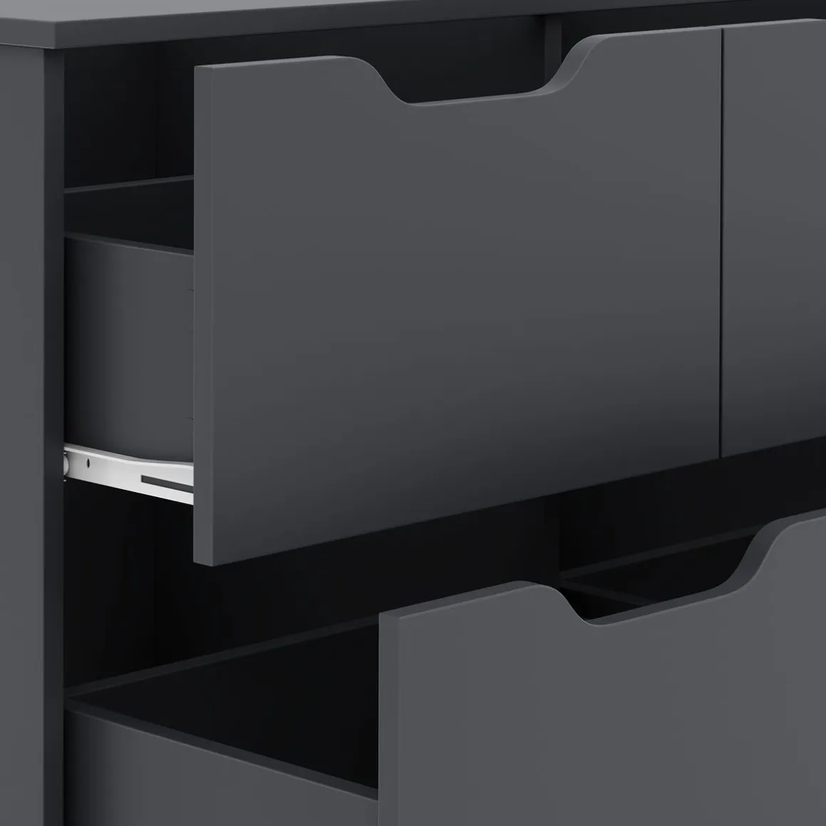 Kommode SENA 6 Schubladen 122 x 61 cm anthrazit