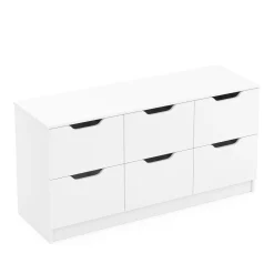 Kommode SENA 6 Schubladen 122 x 61 cm weiss