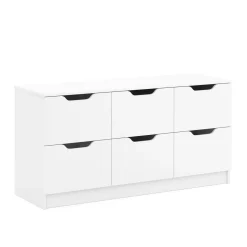 Kommode SENA 6 Schubladen 122 x 61 cm weiss