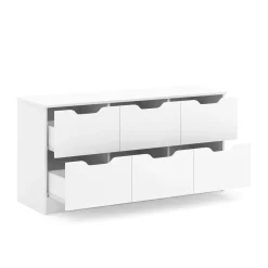 Kommode SENA 6 Schubladen 122 x 61 cm weiss