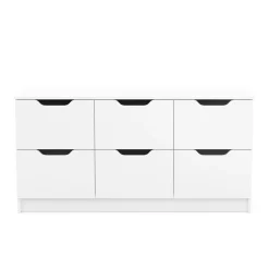 Kommode SENA 6 Schubladen 122 x 61 cm weiss