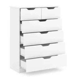 Kommode SENA 6 Schubladen 82 x 113 cm weiss