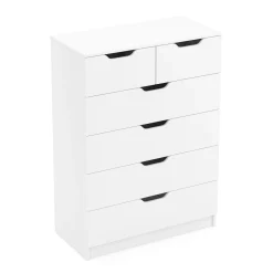 Kommode SENA 6 Schubladen 82 x 113 cm weiss