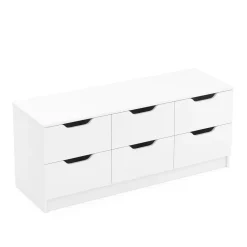 Kommode SENA 6 Schubladen 120 x 50 cm weiss
