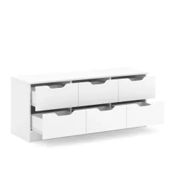 Kommode SENA 6 Schubladen 120 x 50 cm weiss