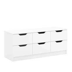 Kommode SENA 6 Schubladen 120 x 50 cm weiss