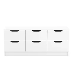 Kommode SENA 6 Schubladen 120 x 50 cm weiss