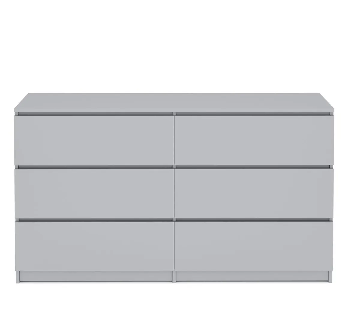 Kommode TALA 6 Schubladen 138 x 77 cm grau