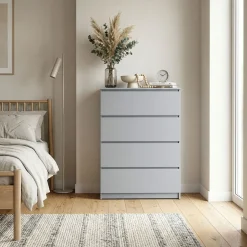 Kommode TALA 4 Schubladen 70 x 100 cm grau