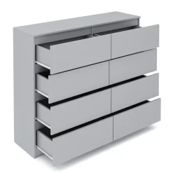 Kommode TALA 8 Schubladen 119 x 100 cm grau