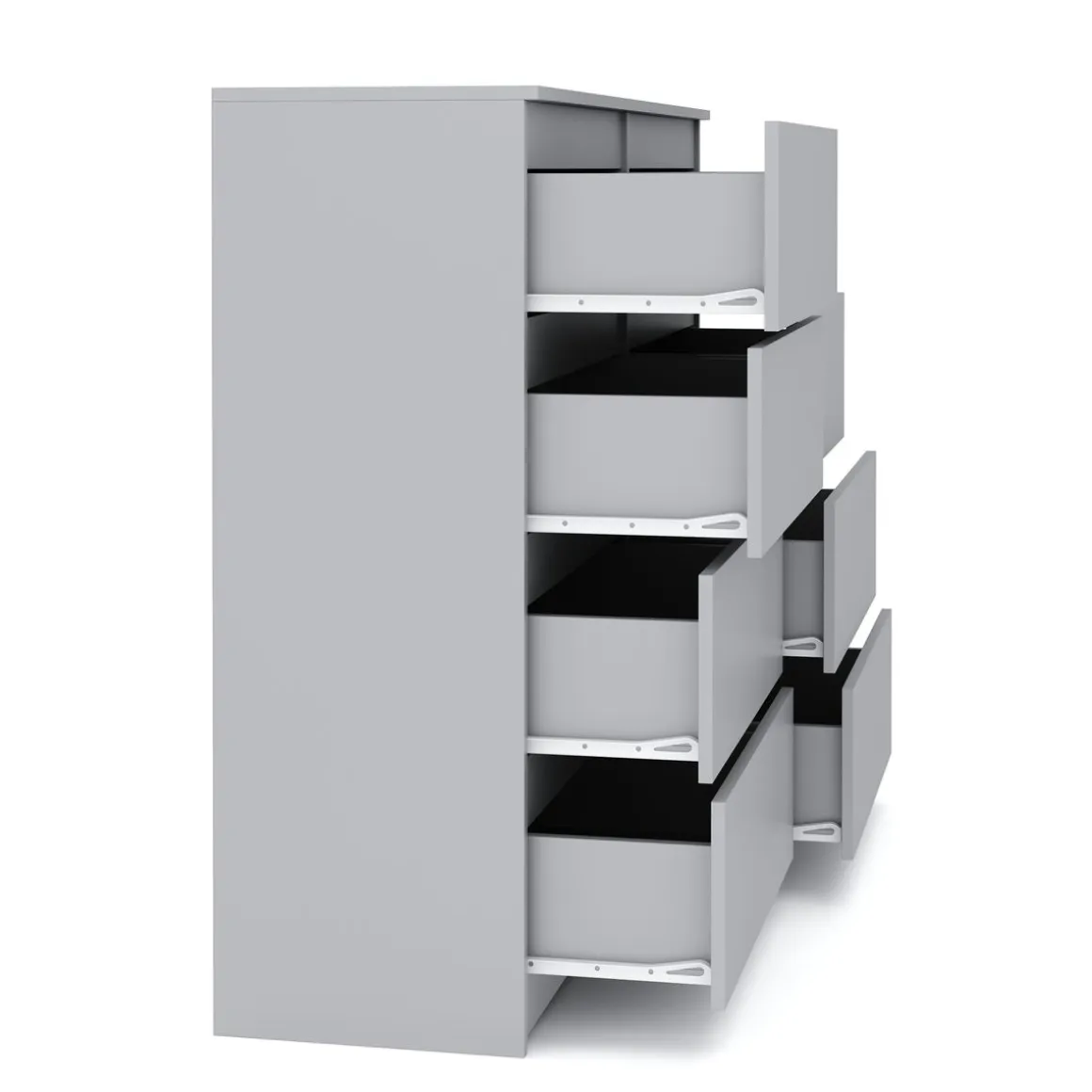 Kommode TALA 8 Schubladen 119 x 100 cm grau