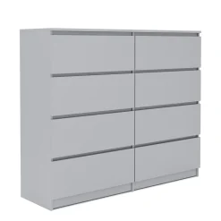 Kommode TALA 8 Schubladen 119 x 100 cm grau