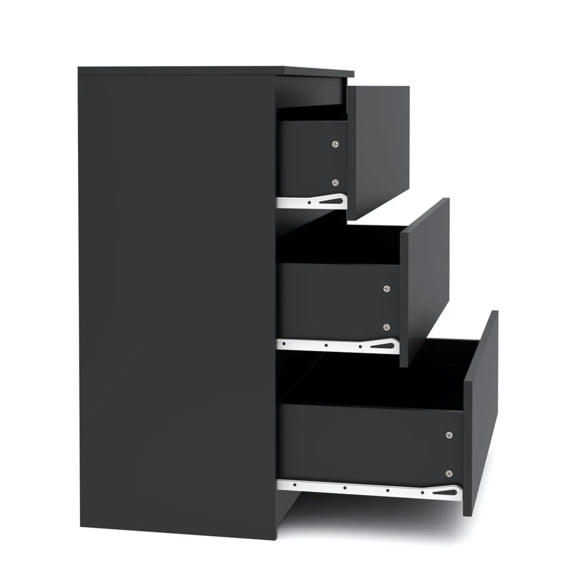 Kommode TALA 3 Schubladen 70 x 77 cm schwarz | GONSER.CH