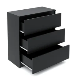 Kommode TALA 3 Schubladen 70 x 77 cm schwarz | GONSER.CH