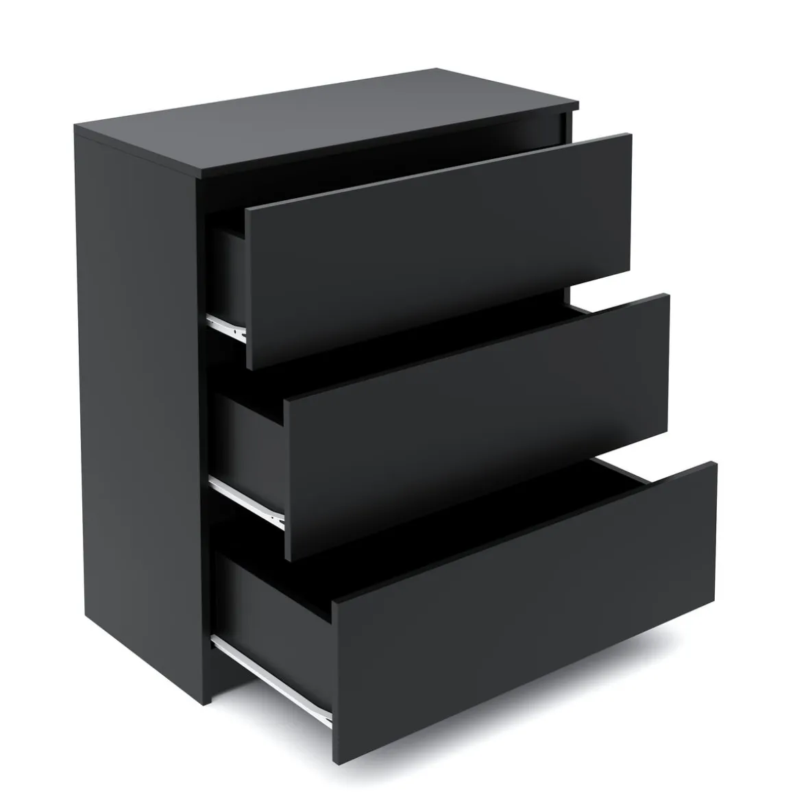 Kommode TALA 3 Schubladen 70 x 77 cm schwarz | GONSER.CH