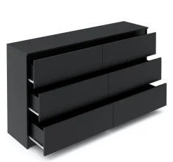 Kommode TALA 6 Schubladen 138 x 77 cm schwarz