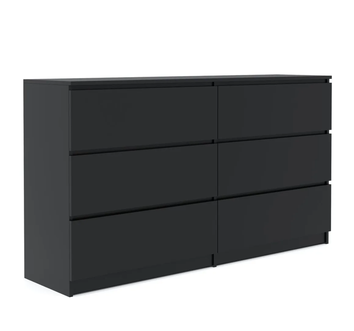 Kommode TALA 6 Schubladen 138 x 77 cm schwarz
