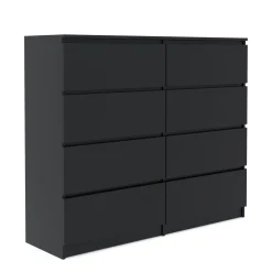 Kommode TALA 8 Schubladen 119 x 100 cm schwarz