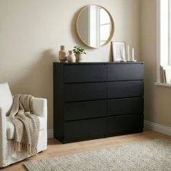Kommode TALA 8 Schubladen 119 x 100 cm schwarz