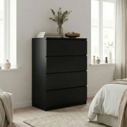 Kommode TALA 4 Schubladen 70 x 100 cm schwarz