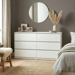 Kommode TALA 6 Schubladen 138 x 77 cm weiss