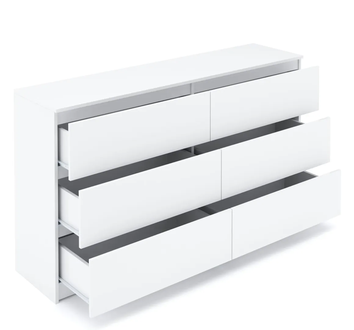 Kommode TALA 6 Schubladen 138 x 77 cm weiss