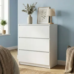 Kommode TALA 3 Schubladen 70 x 77 cm weiss
