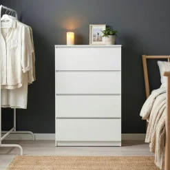 Kommode TALA 4 Schubladen 70 x 100 cm weiss