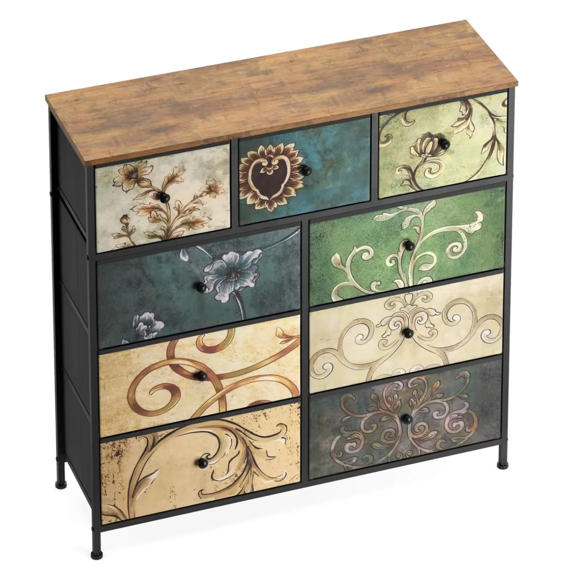 Kommode Vintage FIORELLA 9 Schubladen 100 x 100 cm