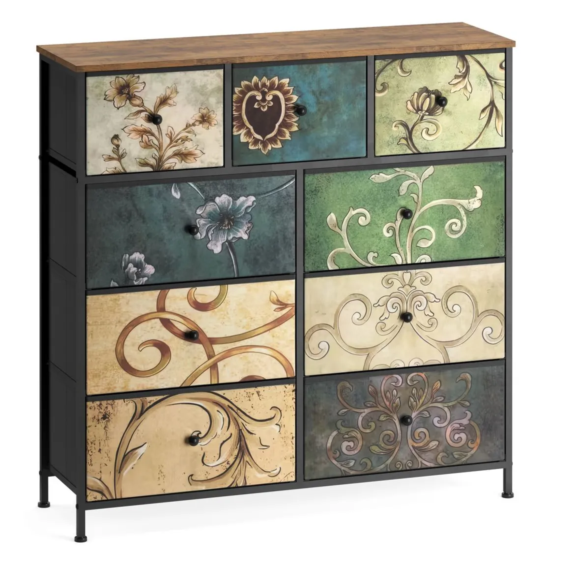 Kommode Vintage FIORELLA 9 Schubladen 100 x 100 cm