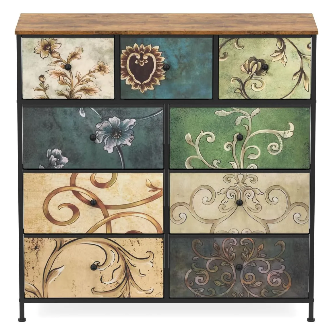 Kommode Vintage FIORELLA 9 Schubladen 100 x 100 cm